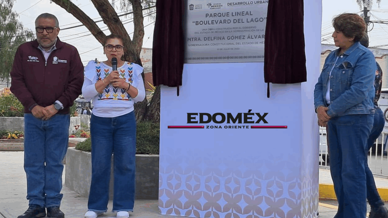 DELFINA GÓMEZ INAUGURA PARQUE LINEAL EN ACOLMAN; REITERA COMPROMISO CON EL BIENESTAR Y DESARROLLO URBANO DEL EDOMEX