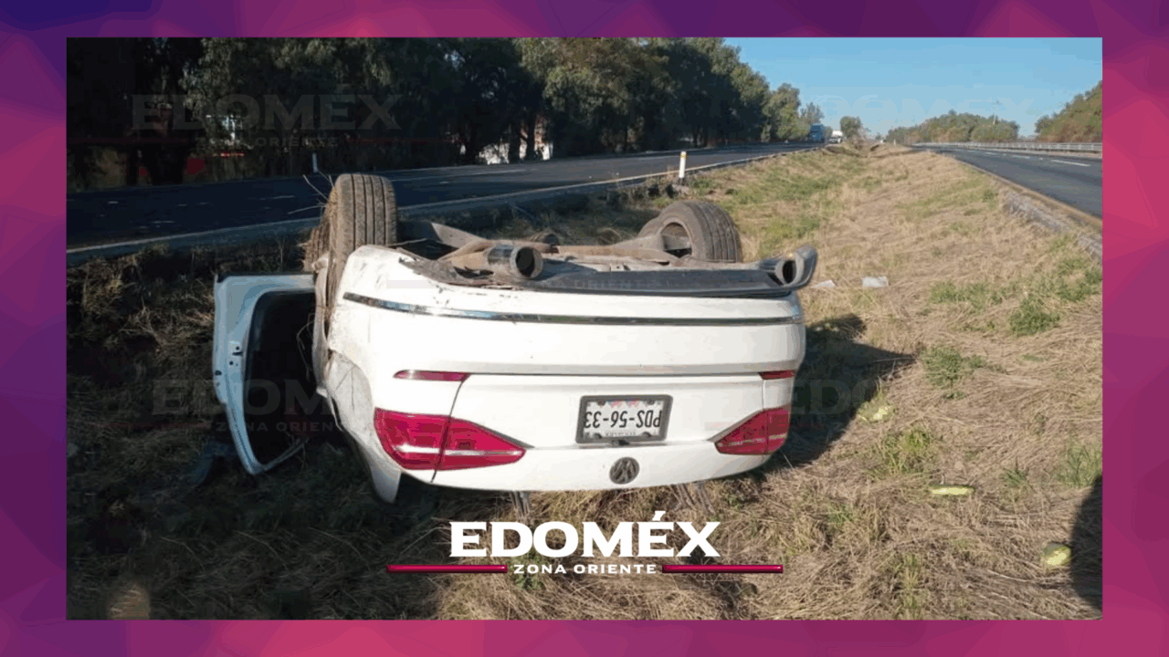 VOLCADURA EN LA MÉXICO–PIRÁMIDES PROVOCA MOVILIZACIÓN EN ACOLMAN