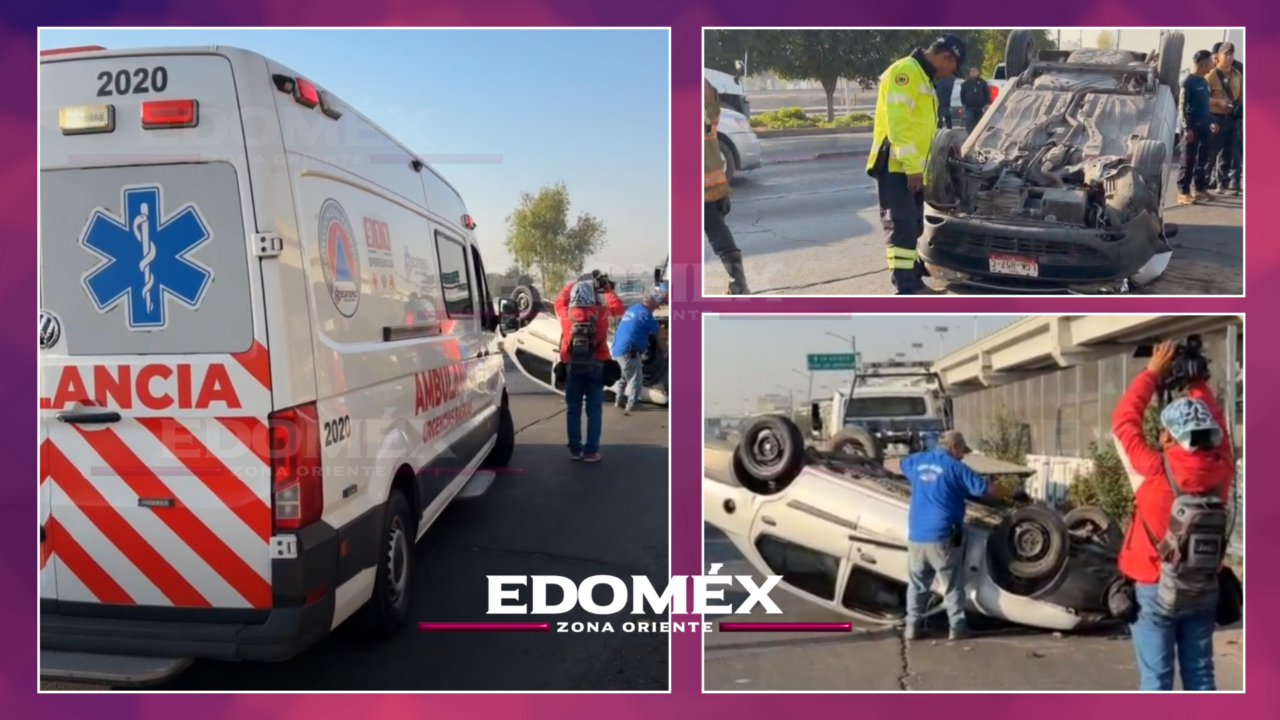 VOLCADURA EN AVENIDA CENTRAL PROVOCA CAOS VIAL EN ECATEPEC
