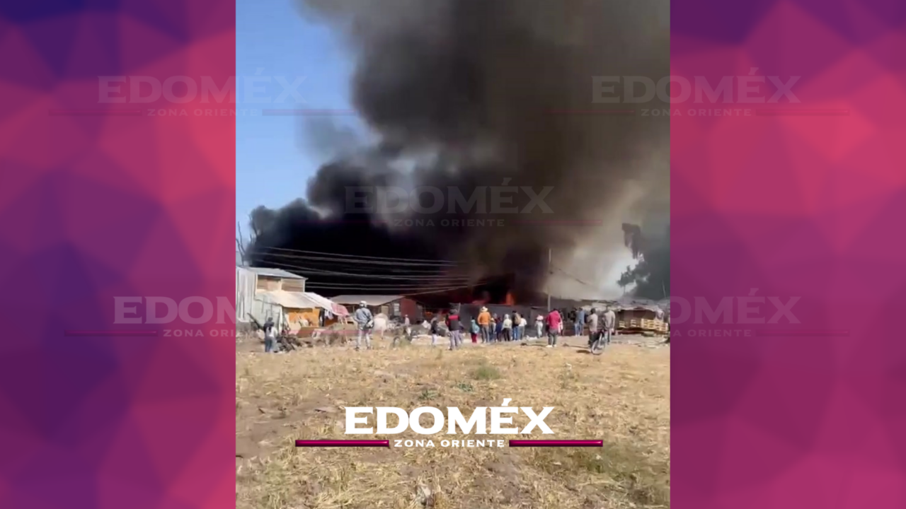 INCENDIO CONSUME BASURA Y VIVIENDAS PROVISIONALES EN TULTITLÁN